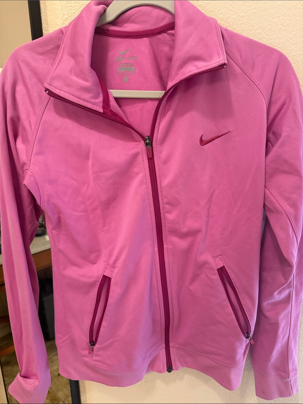 Nike Women's Pink Zip-Up Training Jacket
